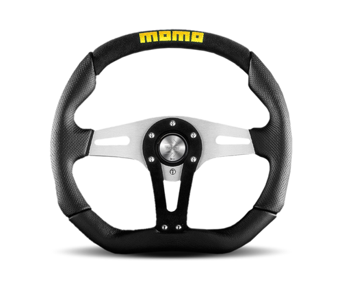 Momo Trek Steering Wheel 350 mm - Black AirLeather/Brshd Al Spokes