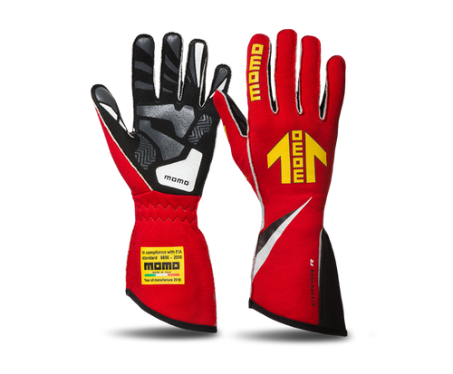 Momo Corsa R Gloves Size 13 (FIA 8856-2000)-Red