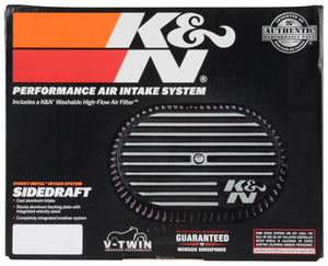 K&N Street Metal Intake System Side Draft Dyna/Softail Silver Intake System-Harley Davidson