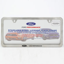 Load image into Gallery viewer, Ford Racing Slim License Plate Frame - Brushed Stainless Steel
